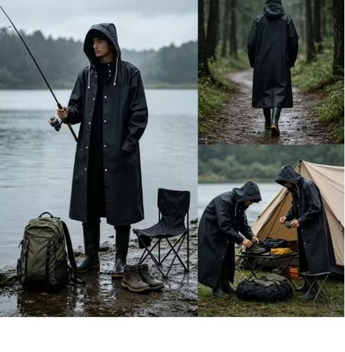 Waterproof long black - waterproof, raincoat