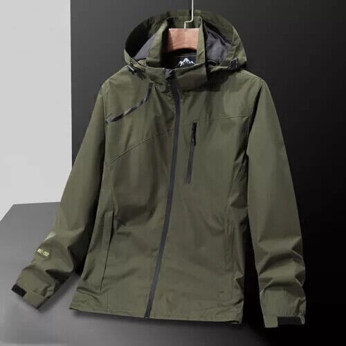 Men waterproof jacket - jacket, wood