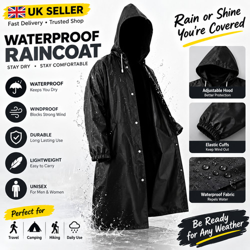 Waterproof long black men - waterproof,