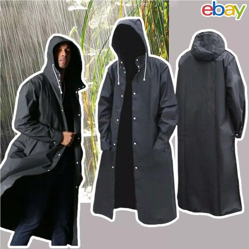 Waterproof long black raincoat - waterproof,