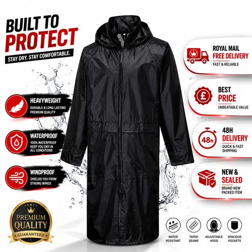 100 waterproof long rain - 100%, coat
